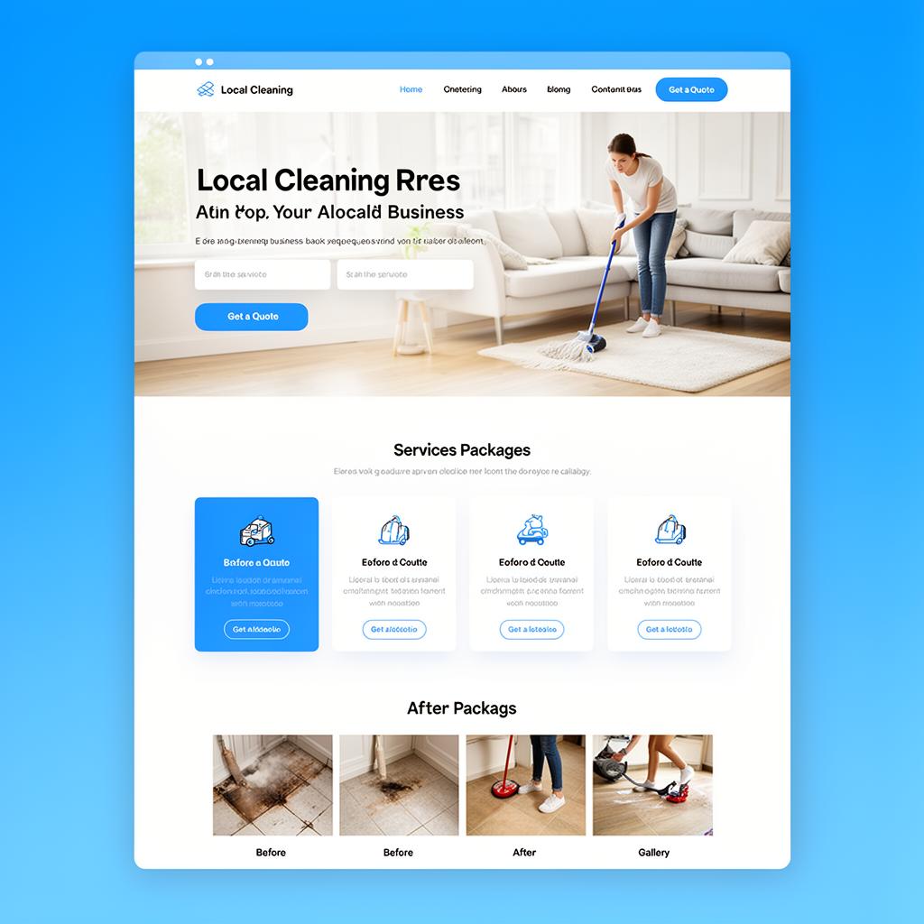 Local Cleaning Business website mockup