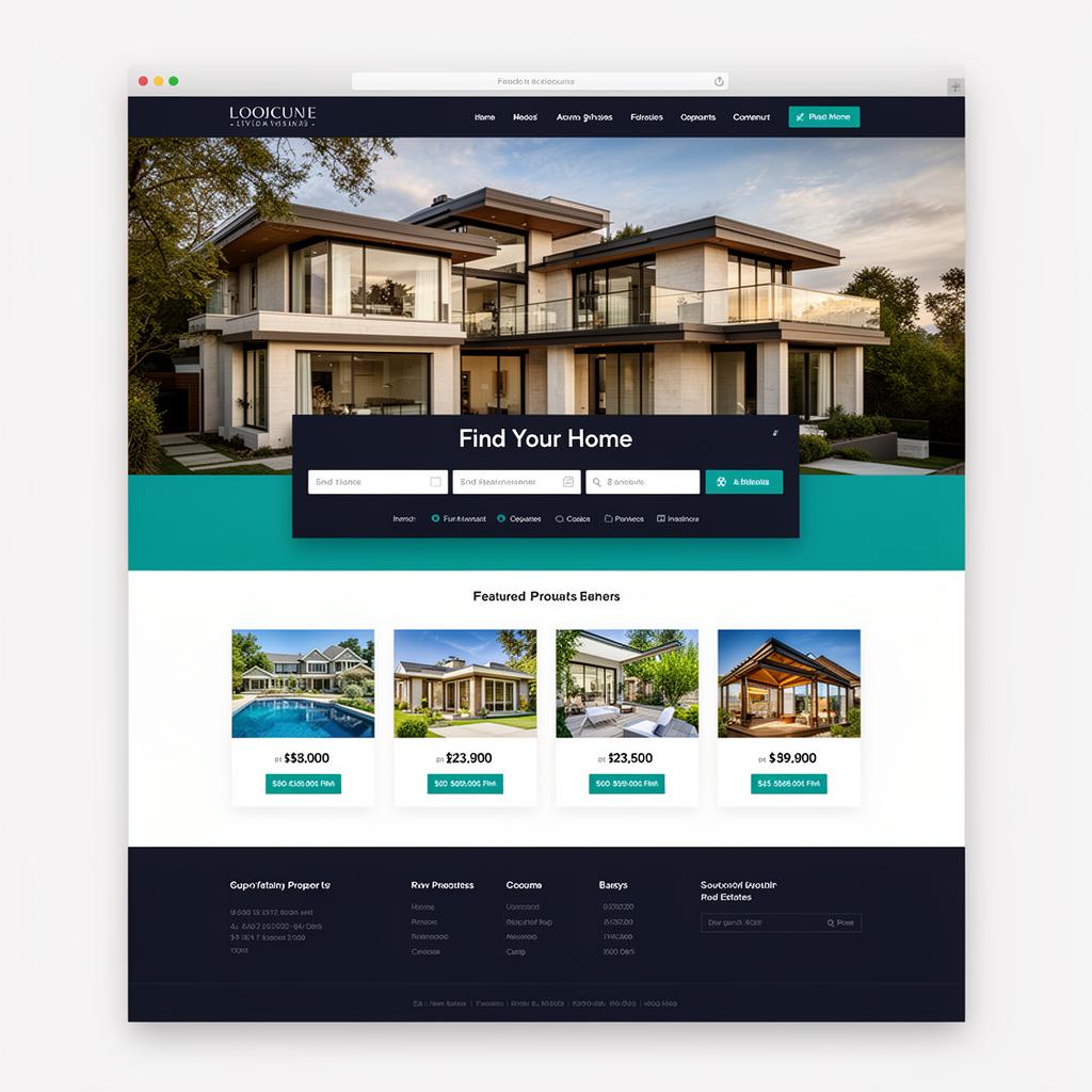 Real Estate Landing Page website mockup